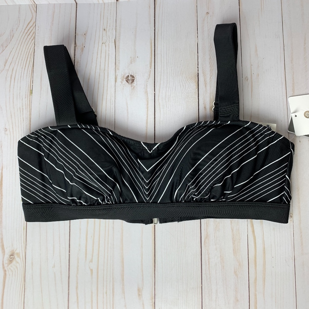 Athleta Chevron Bikini Top black and white 34B/C - Picture 3 of 6